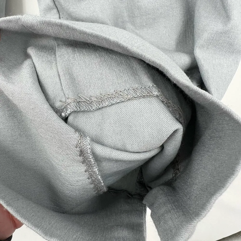 Habitat gray pull on flat front stretch waist pants career casual size small - Image 6