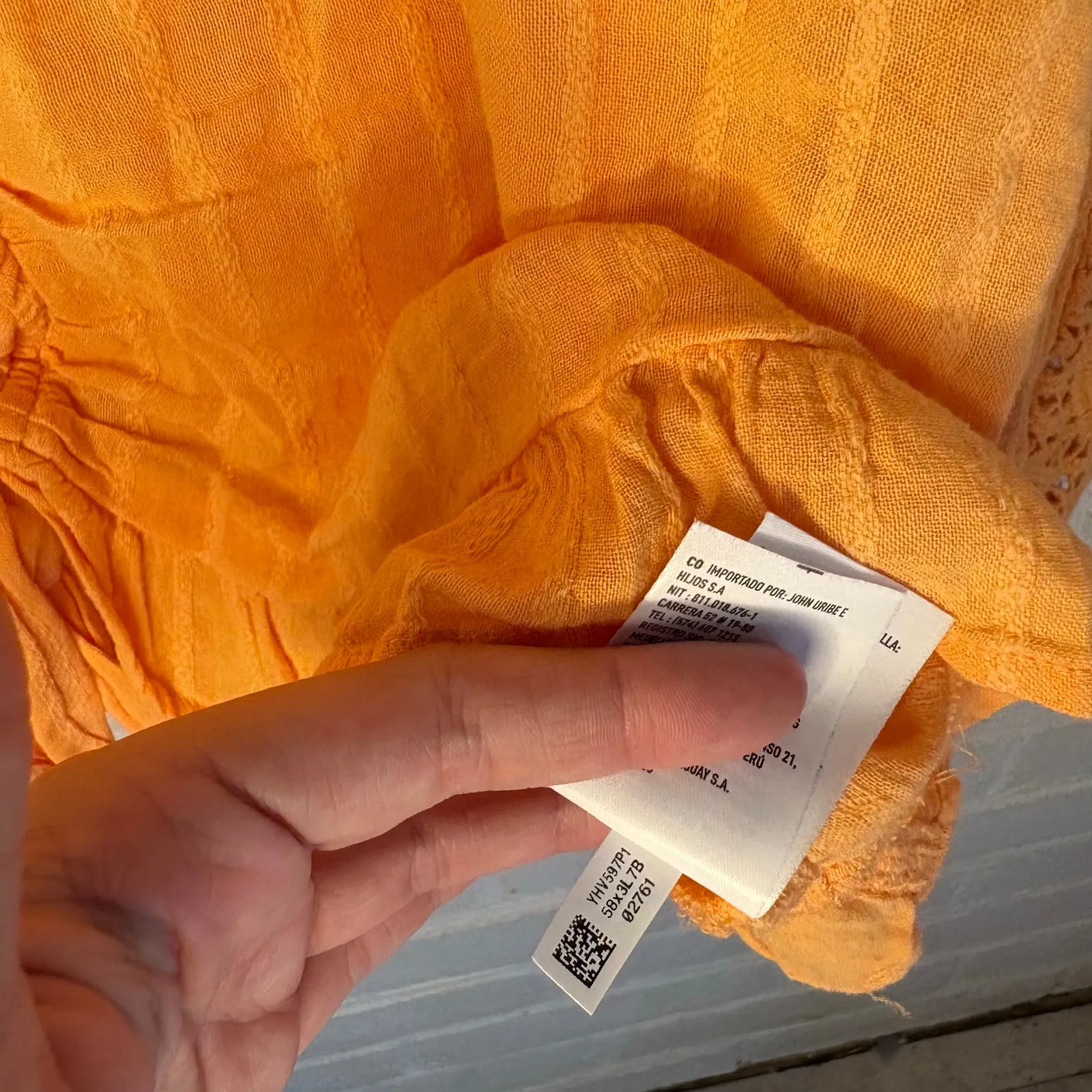 NWT American Eagle Orange Tie Front Crochet Lace Boho Crop Top Large Romantic 70 - Image 9