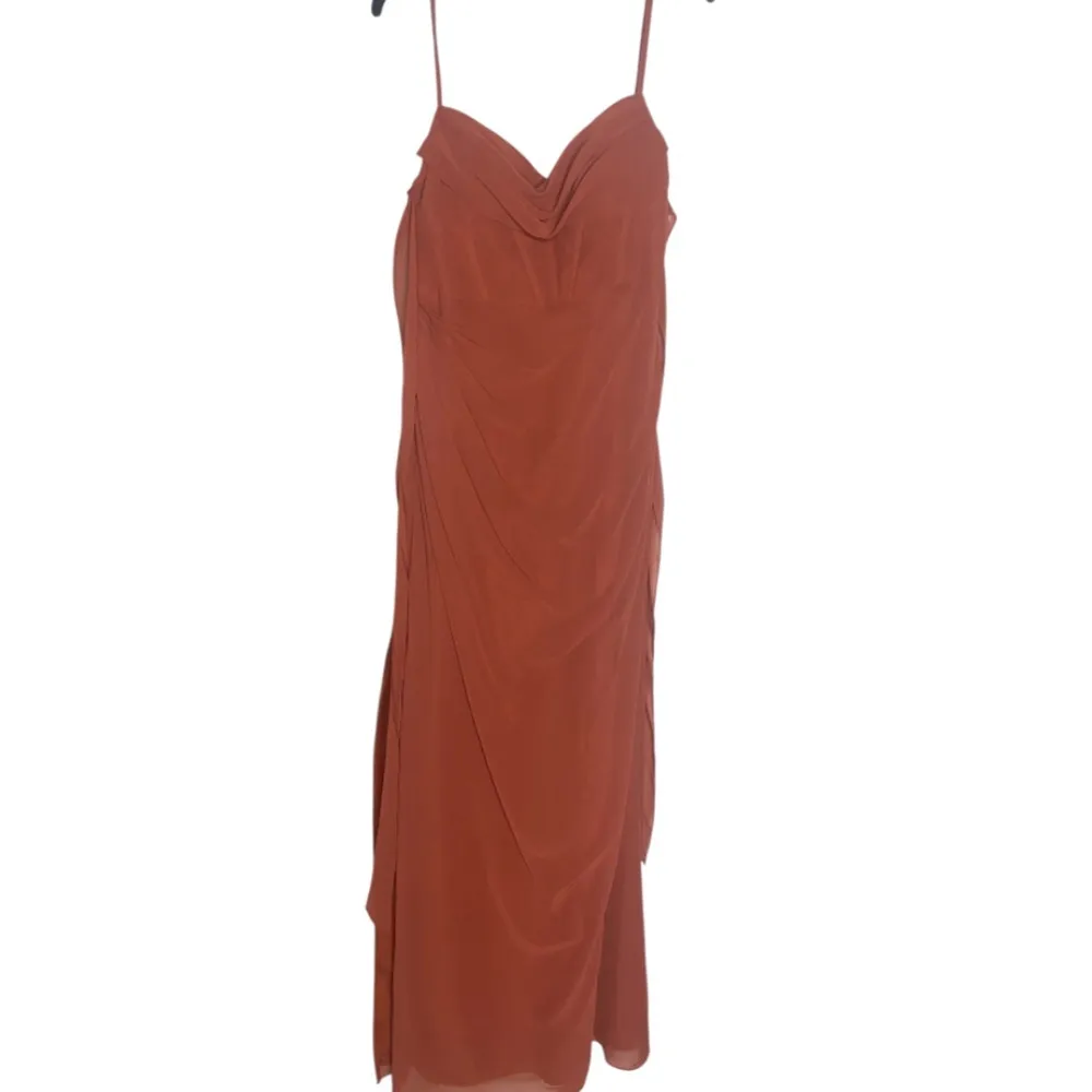 Azazie Cinnamon color Backless Gown with Slit
A6 - Image 6