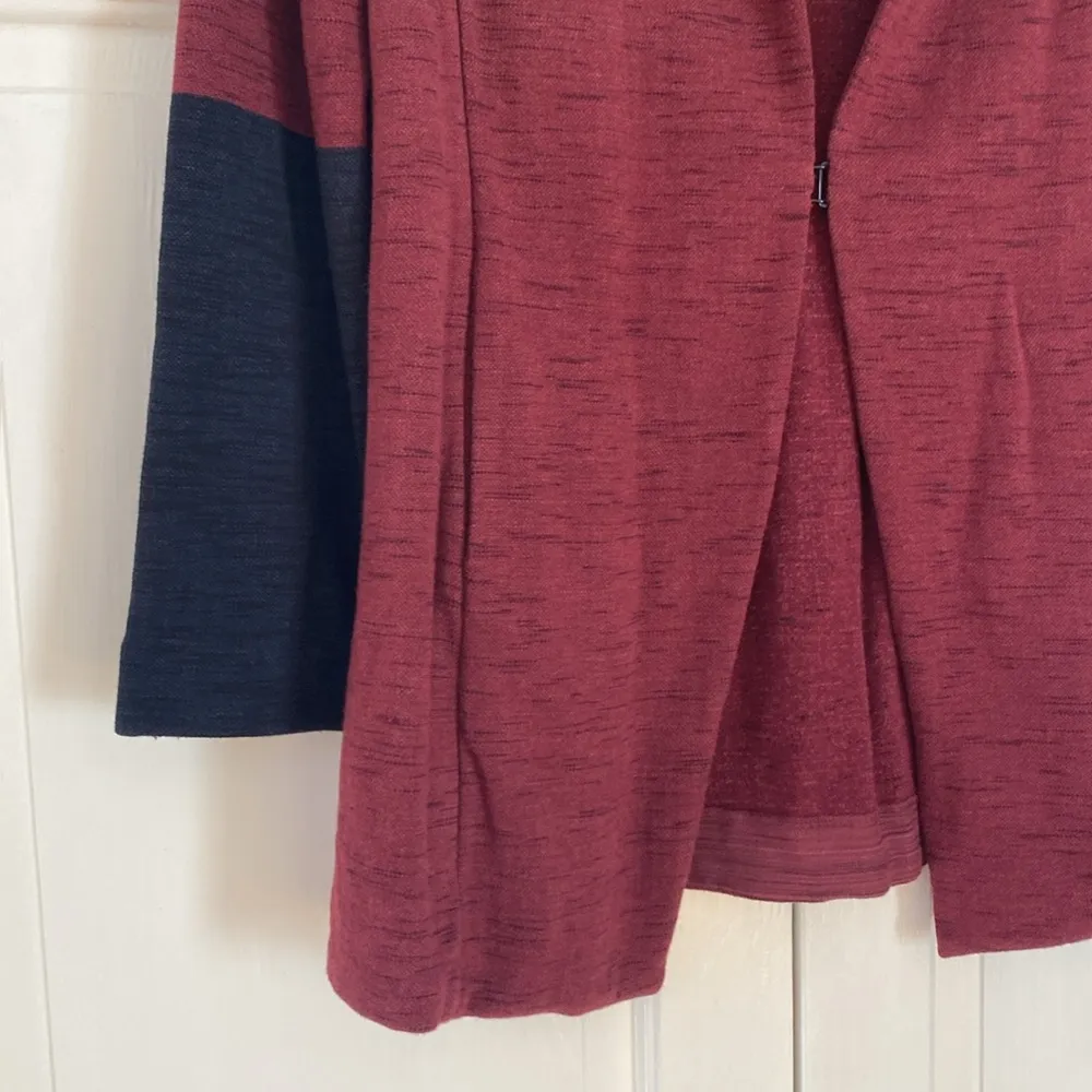 Nic+Zoe Color Block Me Jacket Size Large Soft Blazer Colorblock Heathered Maroon - Image 5