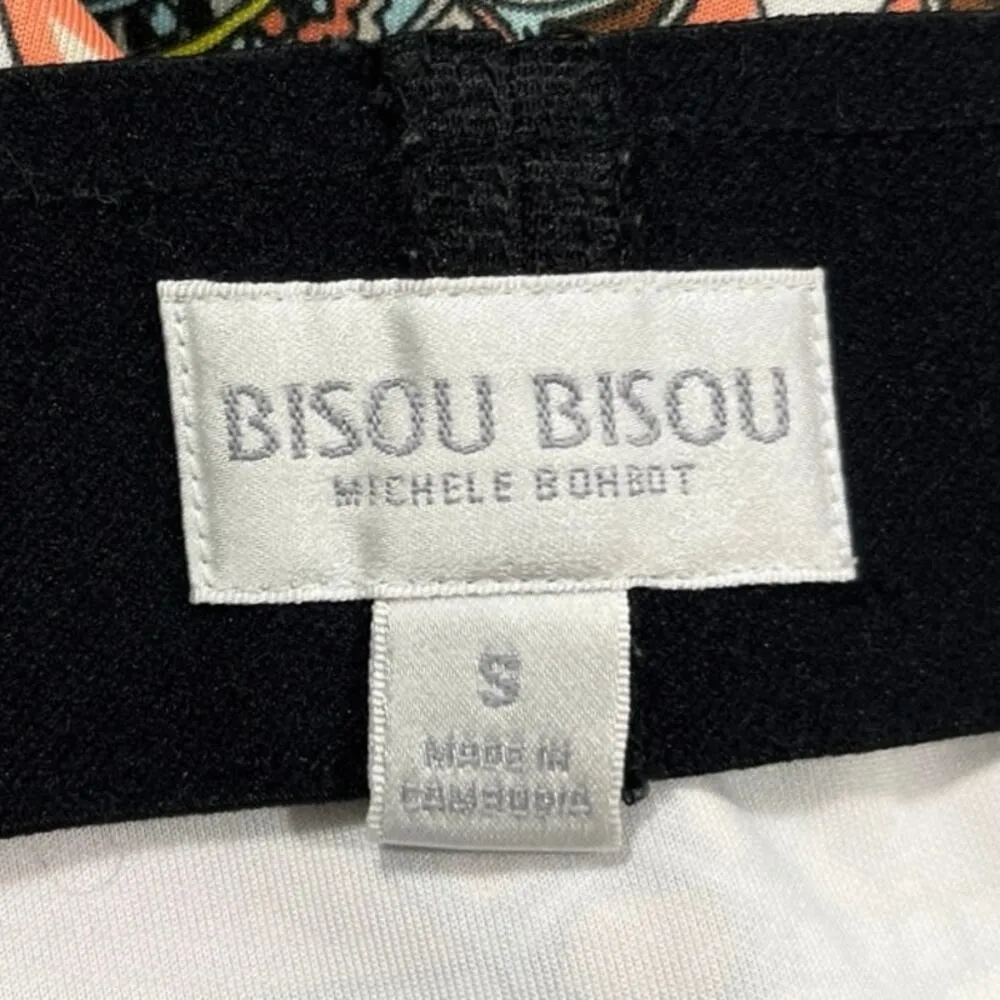 Bisou Bisou Pink Blue Paisley High Waist Pull On Stretch Pencil Midi Skirt Sz S - Image 5