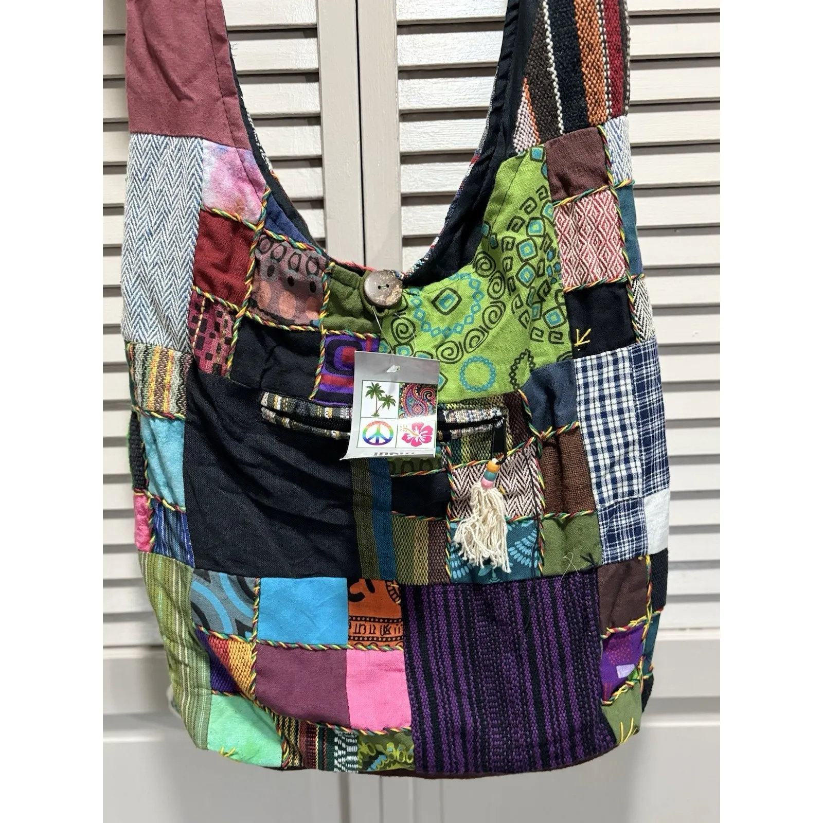 India Trading Co Patchwork Hippie Boho Bag Mix Patterns Boho Crossbody - Image 2