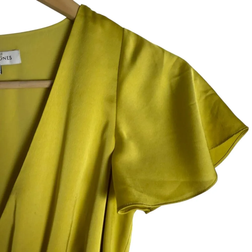 Great Jones Chartreuse Ruffled Flutter Sleeve V - Image 6