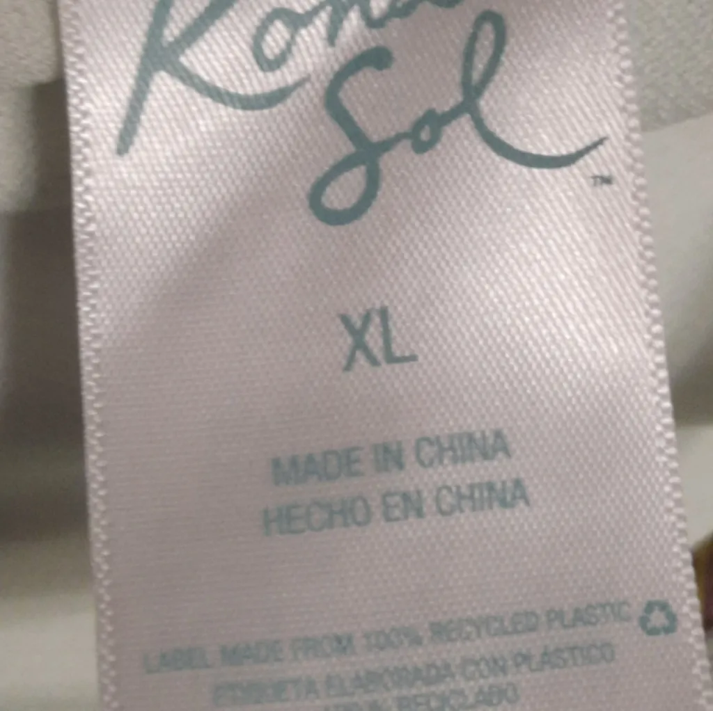 Kona Sol Floral Bikini Top Size XL - Image 3