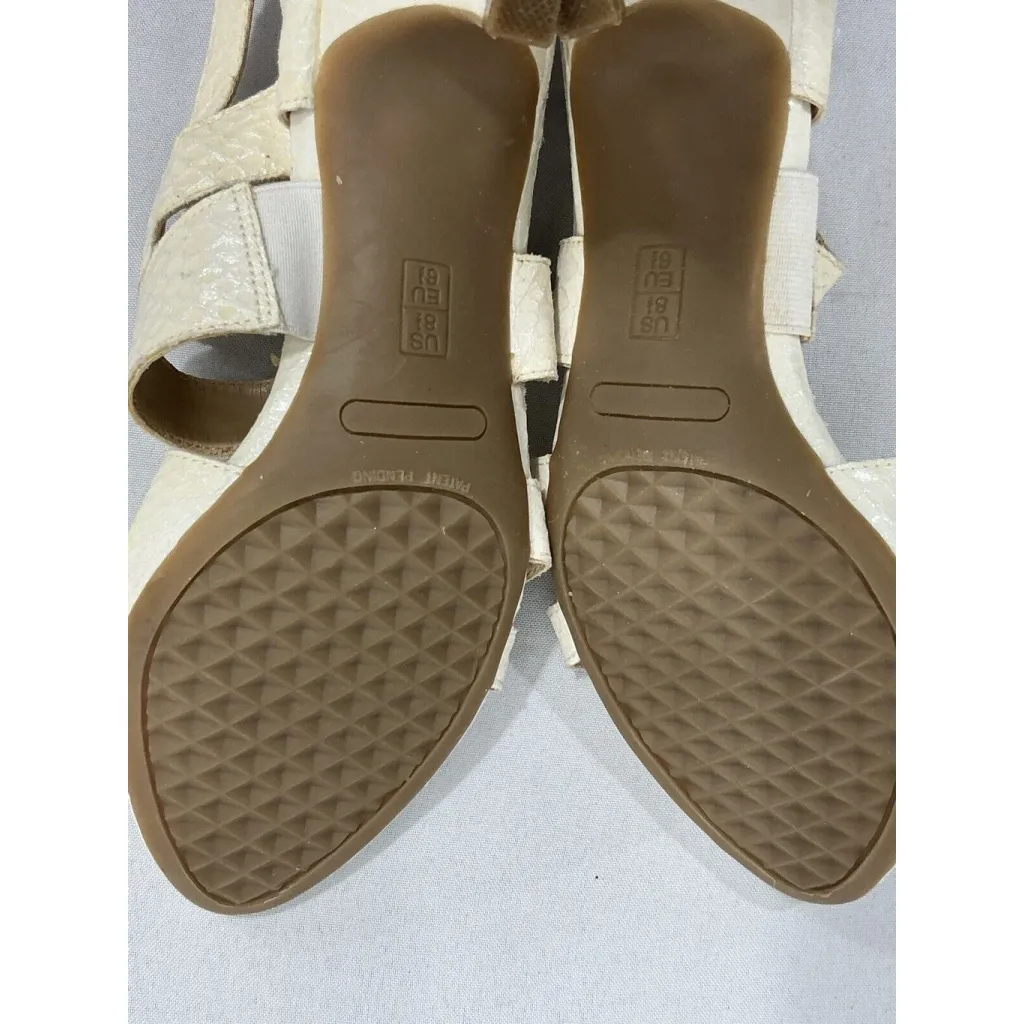 Womans Aerosoles Heel Rest Masquerade 8.5M Cream Fish Scale Strappy Heel Sandals - Image 8