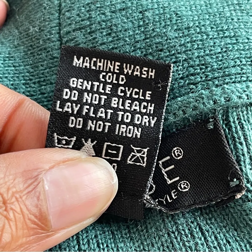 DIALOGUE | Green Wool Blend Waterfall Duster Cardigan Sweater Sz S - Image 7