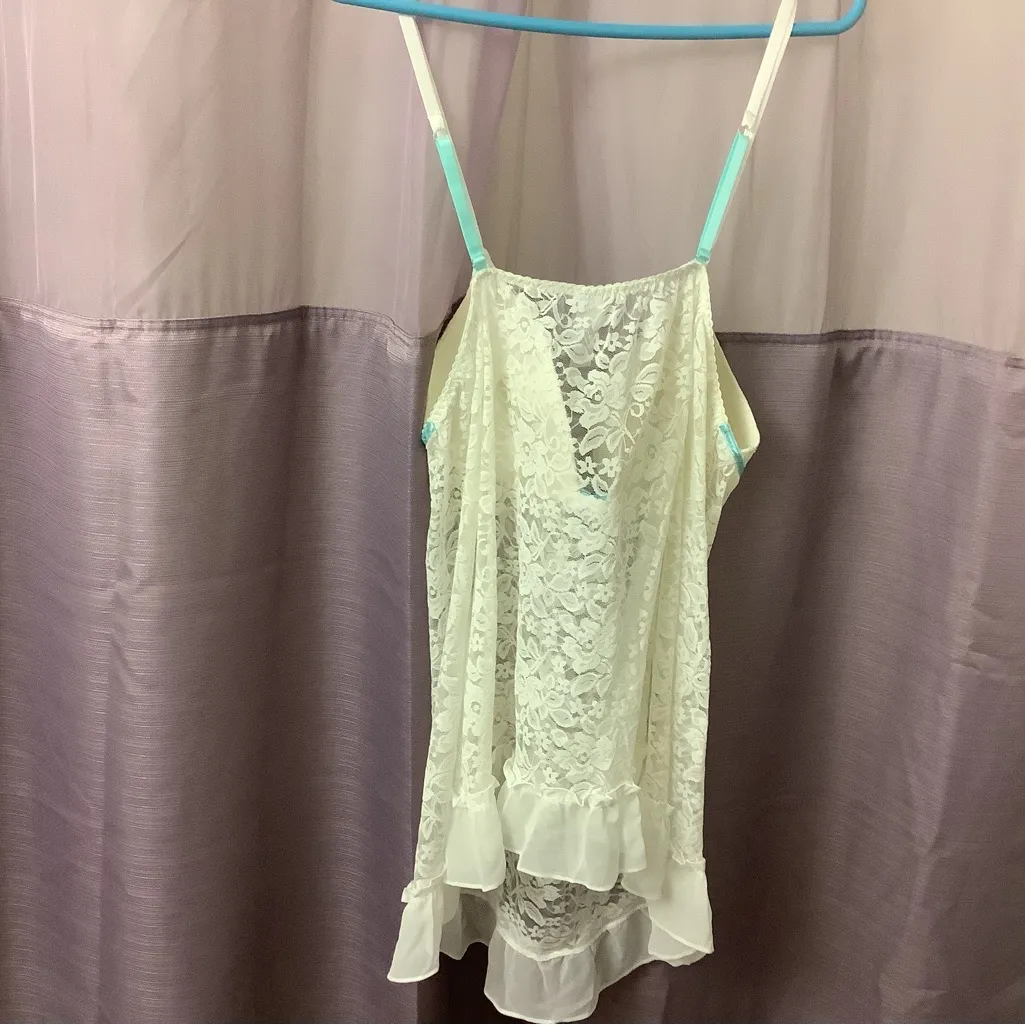 Womens Secret Treasures Ivory Lacey chemise pj Gown Size 2X 18W-20W - Image 8