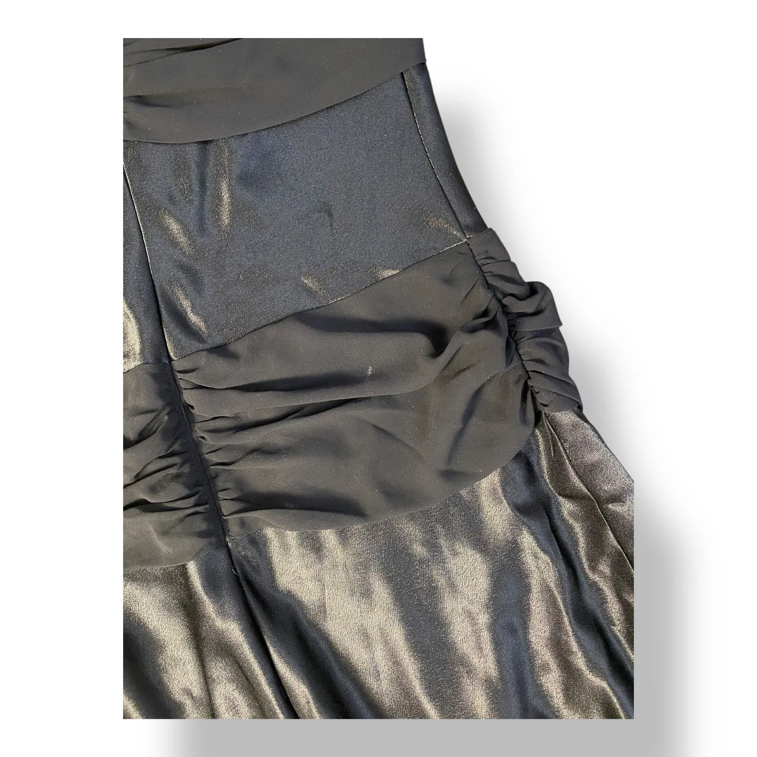 Betsy & Adam Vintage Y2K Black Satin Long‎ Cocktail Formal Dress Gown Size 12 - Image 7