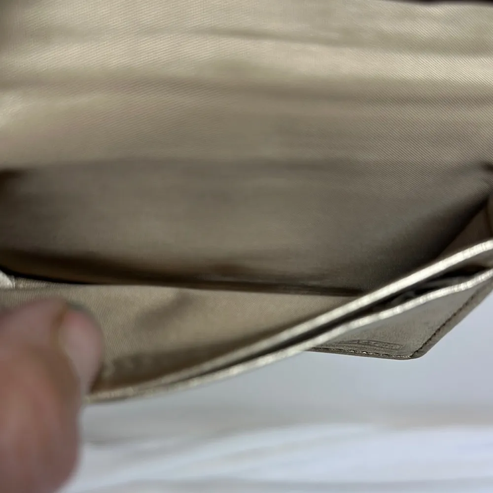 Coach Brown and Cream mini trifold Wallet - Image 5