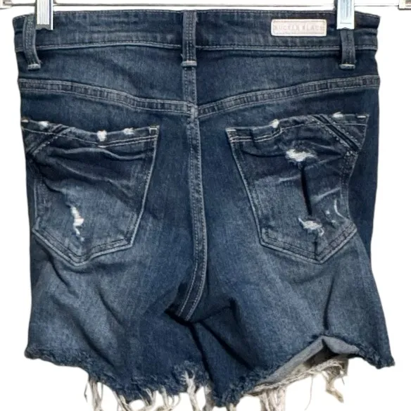 Buckle Black Destroyed Denim Shorts‎ - Image 4