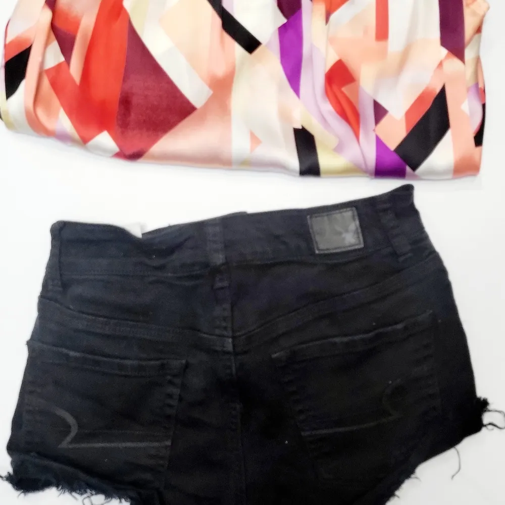 American Eagle Outfitters Black Hi Rise Festival Denim Shorts Size 0 - Image 4