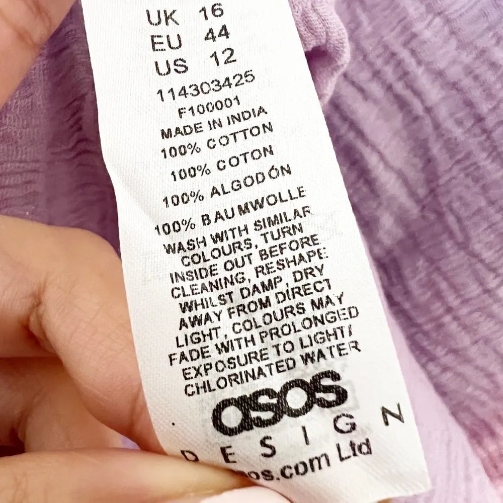 ASOS Petite Cutout Open Back Mini Dress in Purple Vacation Beachy Summer Size 12 - Image 4