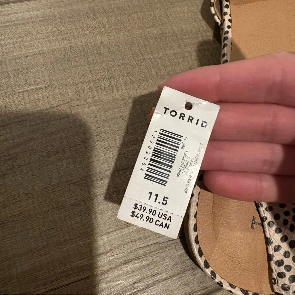 Torrid Pointy Toe Sling back Strap Flats Snake Dot Print Slingback 11.5 Wide - Image 7