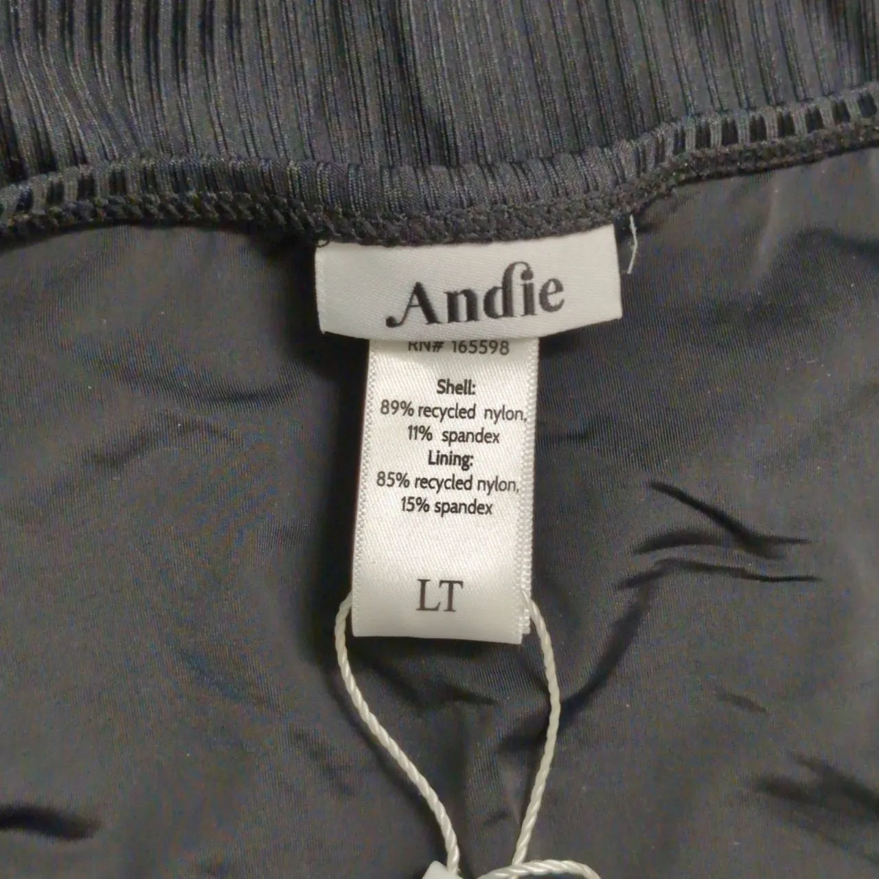 NWT Andie Malibu Black Ribbed Knit Snap Front Sleeveless One Piece Swimsuit LT - Image 6