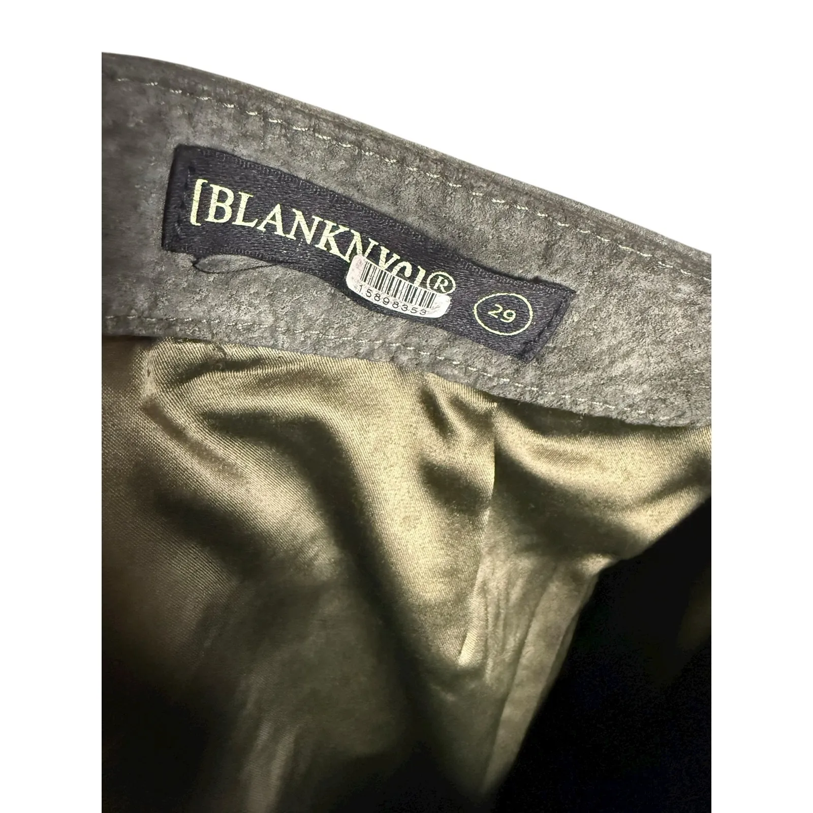 BlankNYC Hunter Green Retro Suede Leather Front Slit Pencil Midi Skirt Size 29 - Image 14