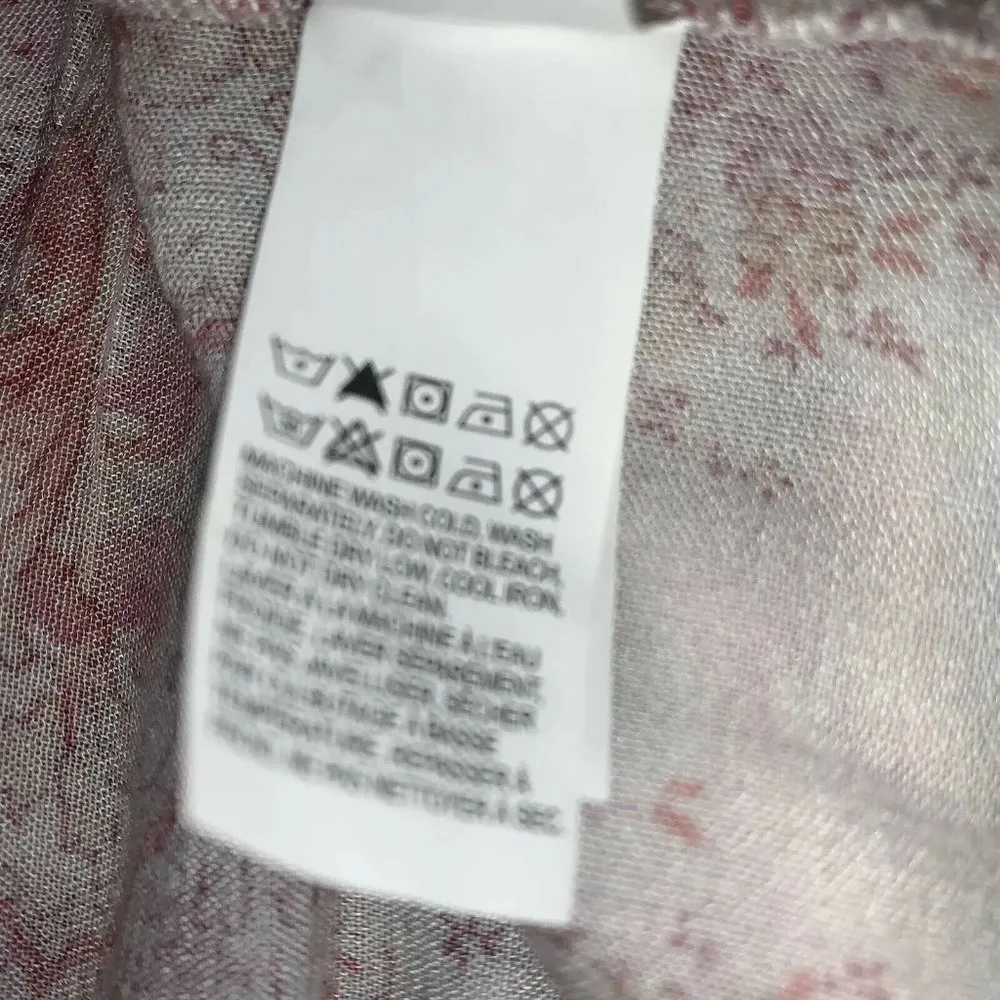 Lucky Brand Womens Peasant Top Size XS Pink Off White Lavender Boho Blouse Shirt - Image 7