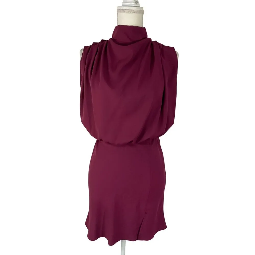 Amanda Uprichard Franny Mini Dress in Aubergine XSmall New Womens Blouson - Image 4