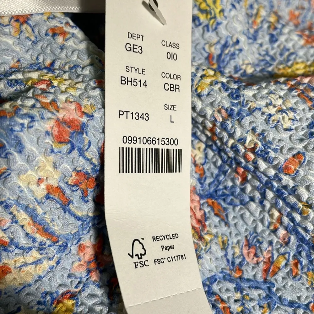 J Crew Scrunchie Hipster Bikini Bottom Blue Afternoon Floral L(12-14) NWT - Image 5