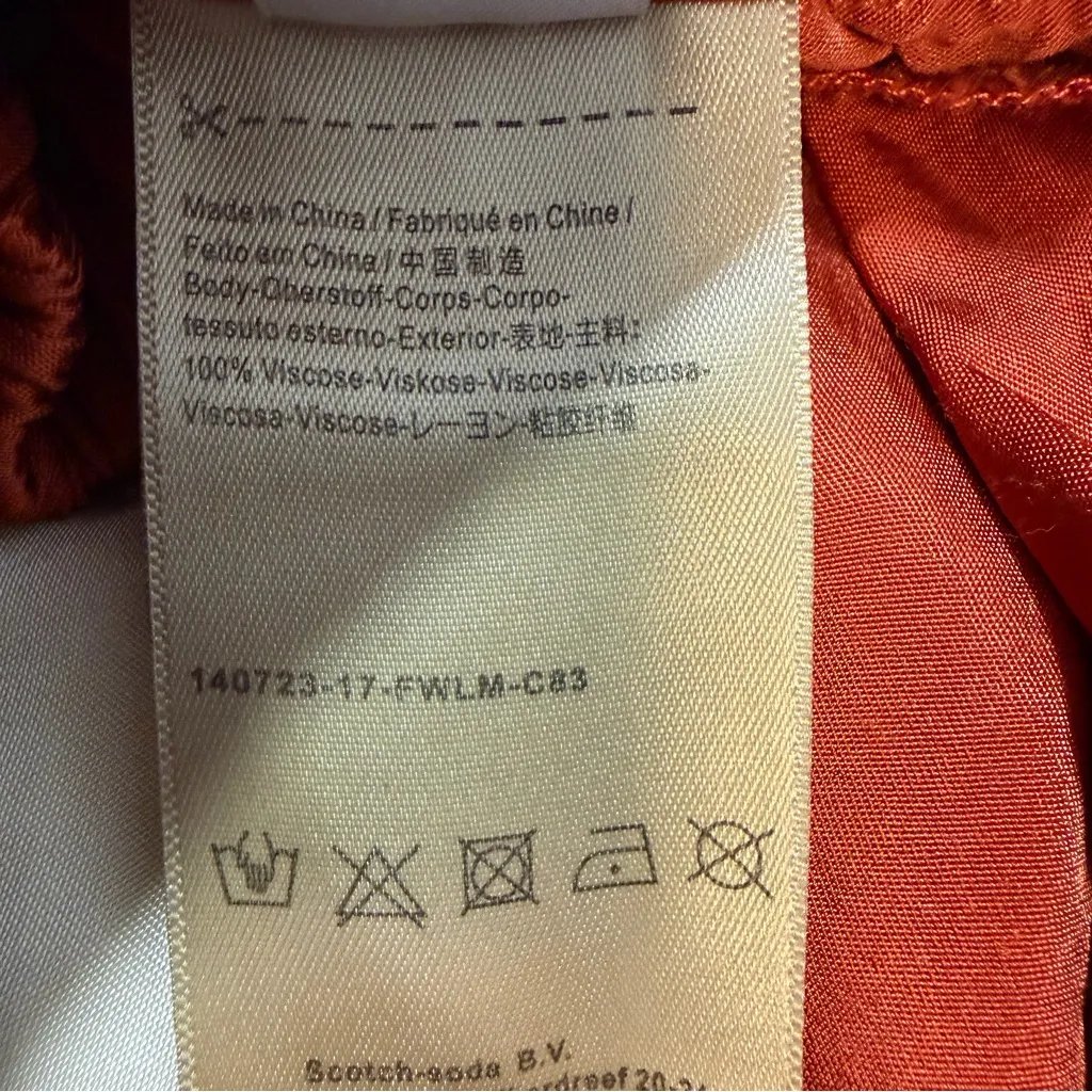 Scotch & Soda Popper Track Tear Away Satin pants rust orange women's S Small - Image 10