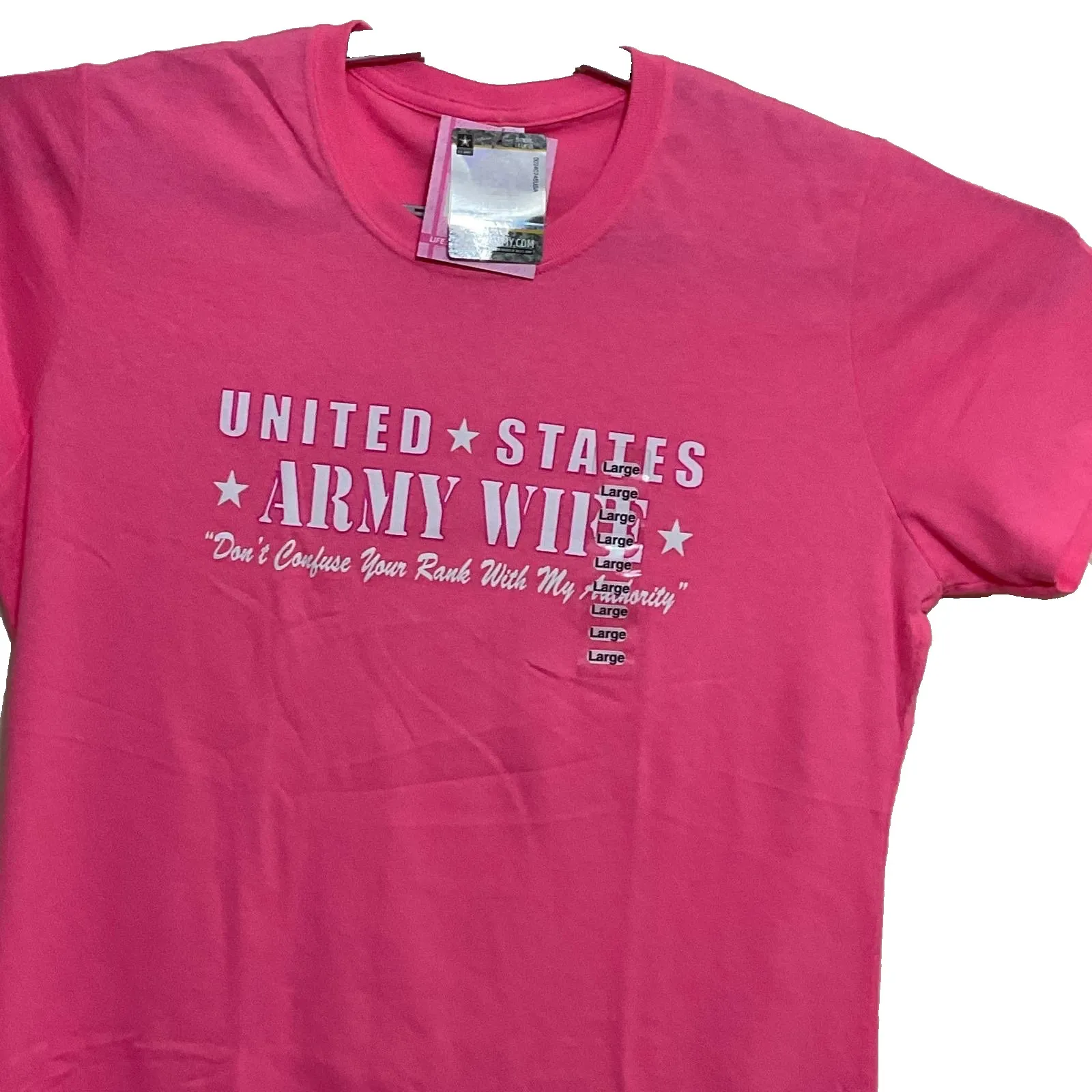 US‎ Army wife officially licensed short sleeve pink women's t - Image 3