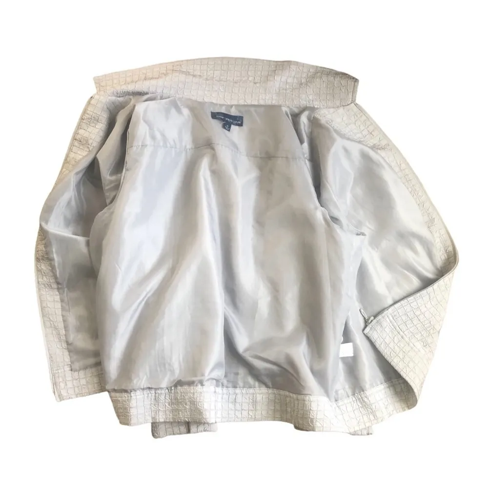 Susan Graver Gray Textured Lined Zip Up Jacket Blazer Pockets Size 1X NWT - Image 7