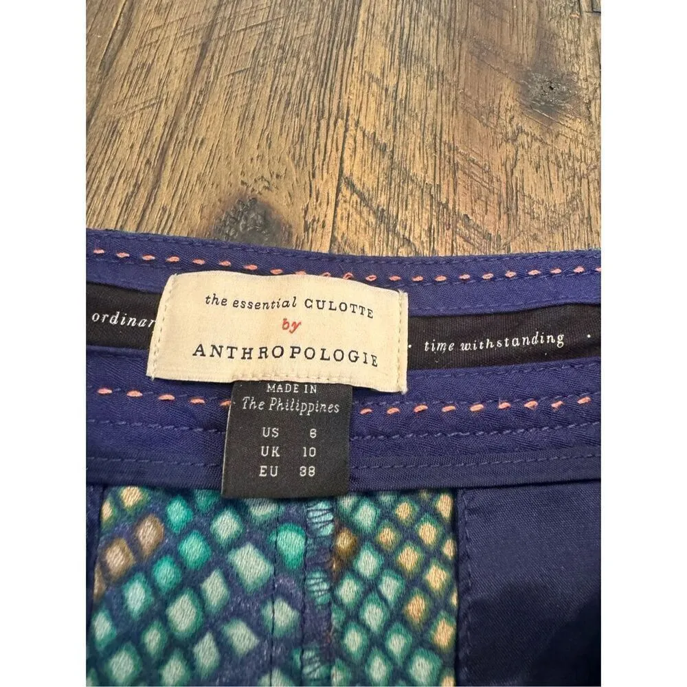 Anthropologie the essential culotte pants size 8 snake print gaucho wide leg - Image 5