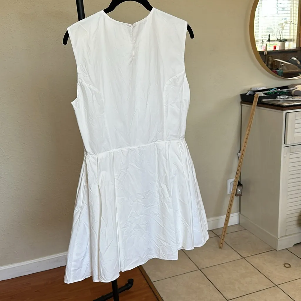 House‎ of CB 'Claretta' White Pleated Cotton Mini Dress NWOT Size S - Image 5