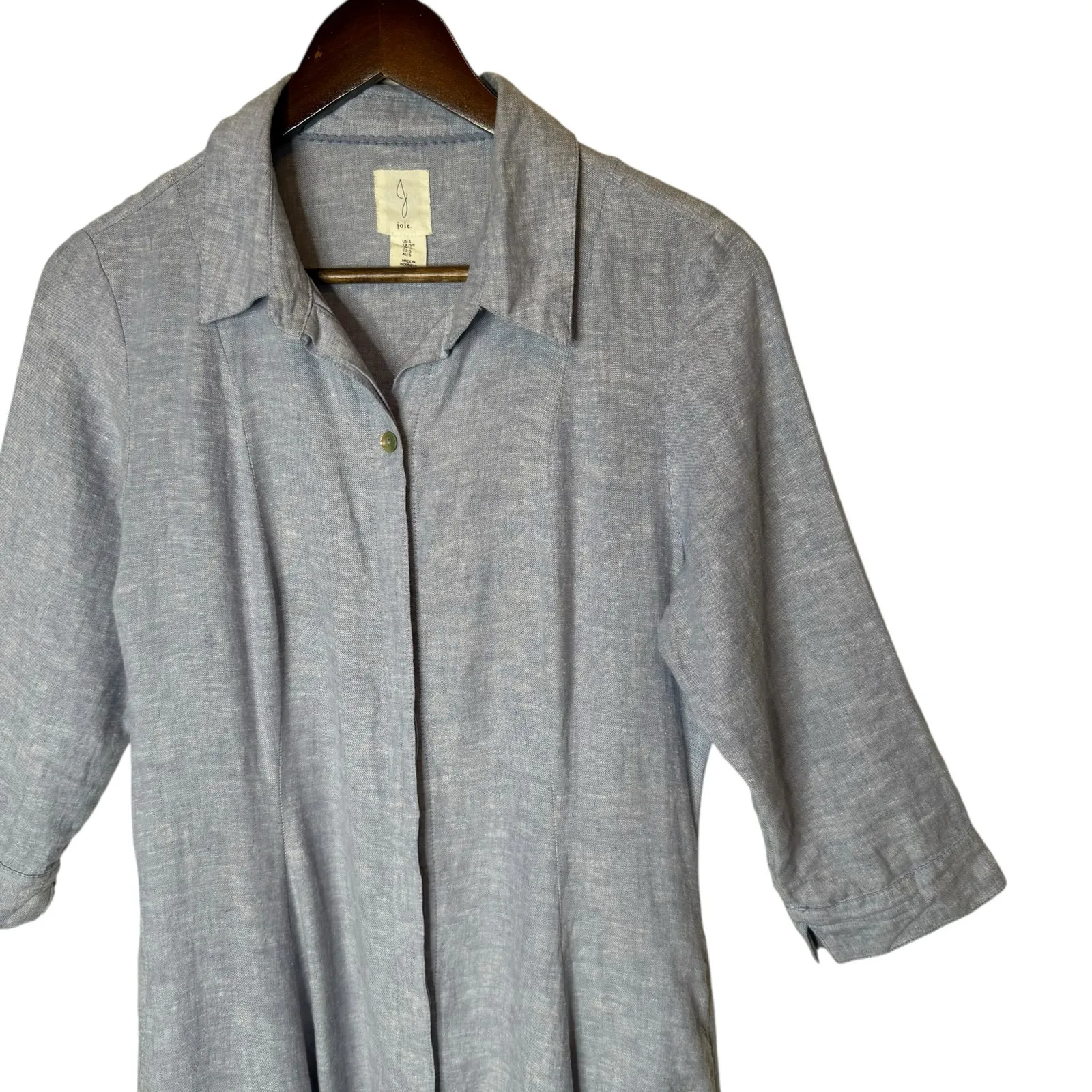 Joie Linen Blend Midi‎ Shirt Dress - Image 2