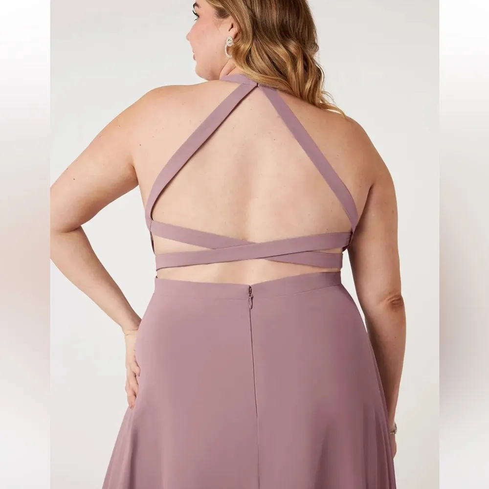 Azazie Clarice Bridesmaid Dress Dusty Rose - Image 3