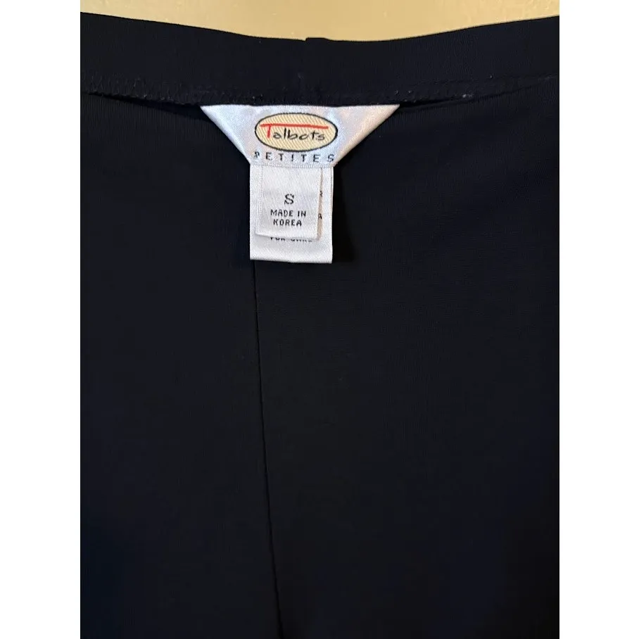 Talbots Women's Black Side Zip Wide Leg Dress Pants Petite Size Small - Image 5