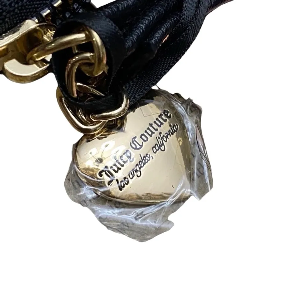 Juicy Couture Black Heart Rhinestone Wristlet Coin Purse NWT - Image 3