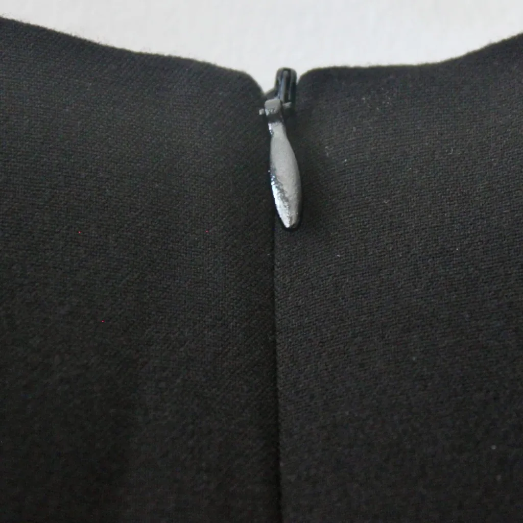 AB Studio Black and Tan Stripe Classy Sleeveless Knee-Length A-Line Belt Dress 2 - Image 5