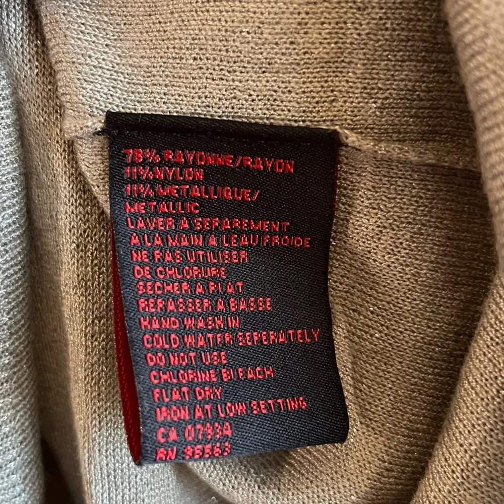 Simon Chang Sweater Silvery Gray Metallic Lightweight Tunic High - Image 11