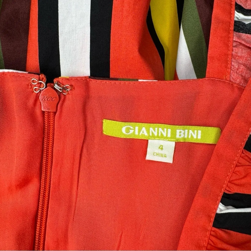 Gianni Bini Kristin Poplin Stripe Dress Fit and Flare Colorful Ruffled Sundress - Image 10