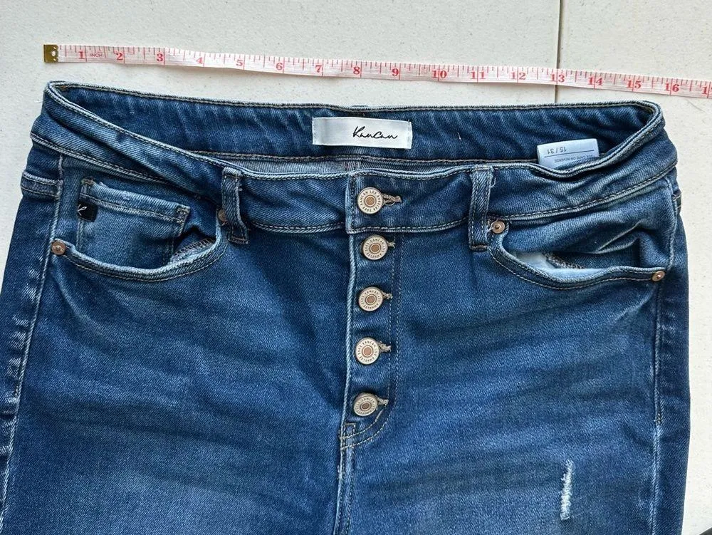 Kancan Women’s size 15/31 buttonfly Raw Hem Denim Jeans - Image 5