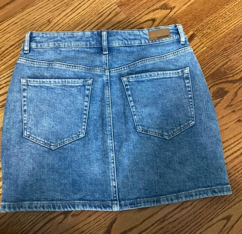 Garage Zip Front Denim Skirt  - Image 6