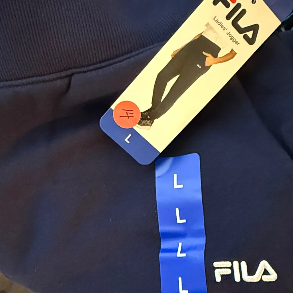 Fila Dark Blue Joggers size L. NWT super soft and comfortable! - Image 3