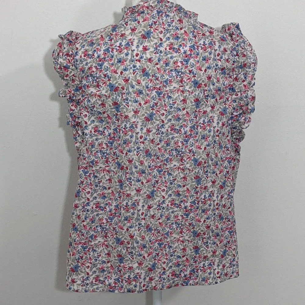 BB Dakota Floral Blouse Size Medium NWT Coquette Cotton Floral Peasant Top - Image 4