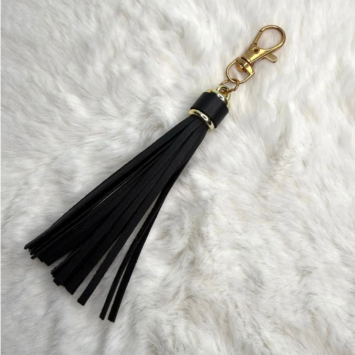 NEW Black Tassel Bag Charm Tassels Keychains Purse Fashion Charm - Image 2