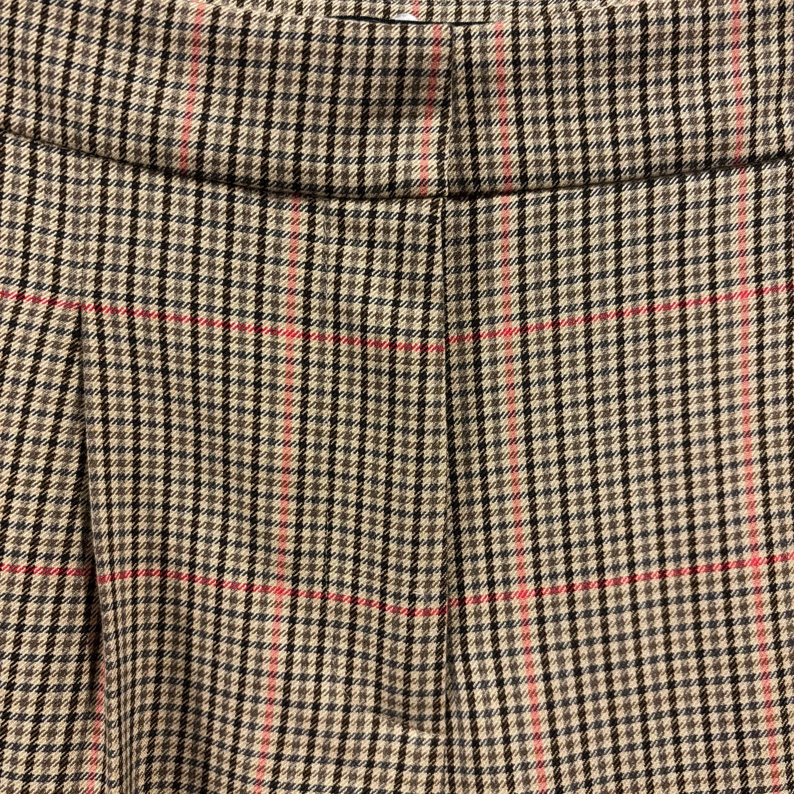 Vintage holiday party Xmas houndstooth pleated trousers, slacks, Women’s size 32 Brown - Image 5