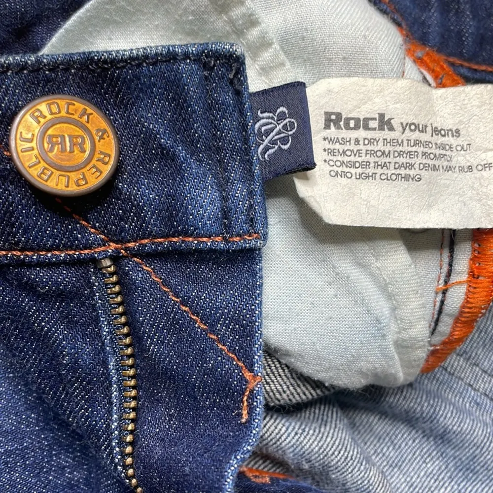 Rock & Republic Wide Leg Dark Wash Denim Jeans Size 26 - Image 8