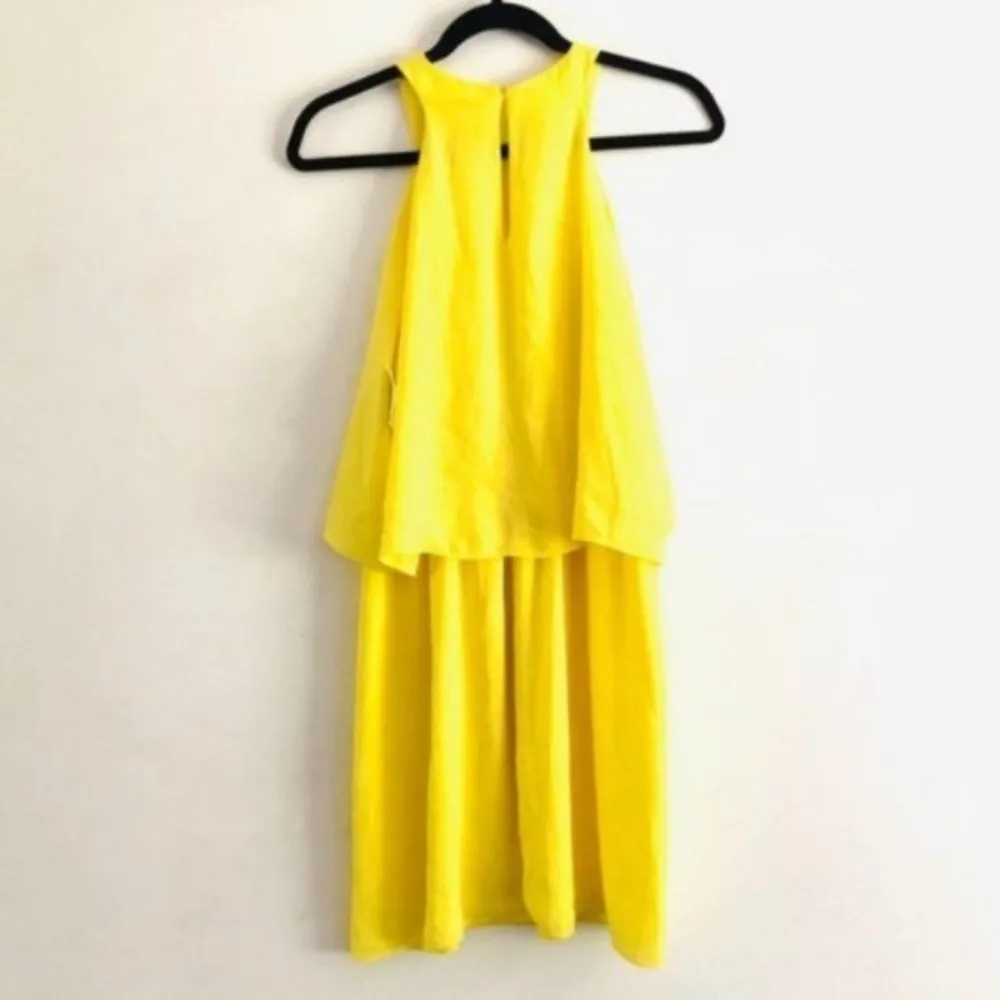 Bar III Dress S NWT Macy’s Yellow Popover Electric Citron Keyhole - Image 9