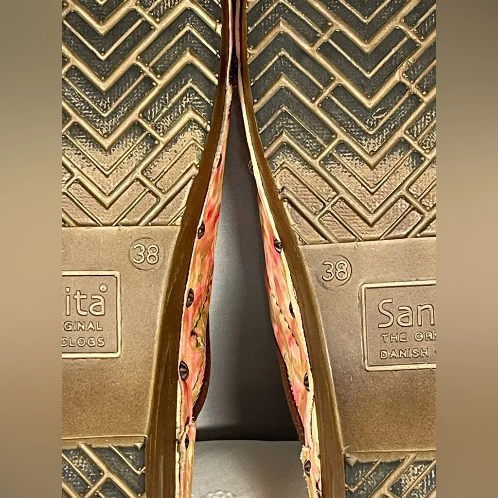 Sanita Shoes Womens Danish Clogs Marble Pink Orange Nurse Slip On Sz 38 7.5 8 - Image 9