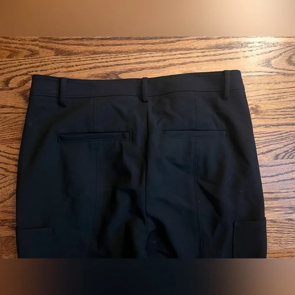 Tibi  Women’s Black Slim Trouser Pants Size 8 – Split Back Hems, Thigh Pockets - Image 6