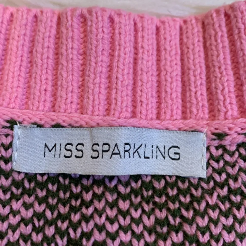 houndstooth sweater vest pink gray see measurements L - Image 4