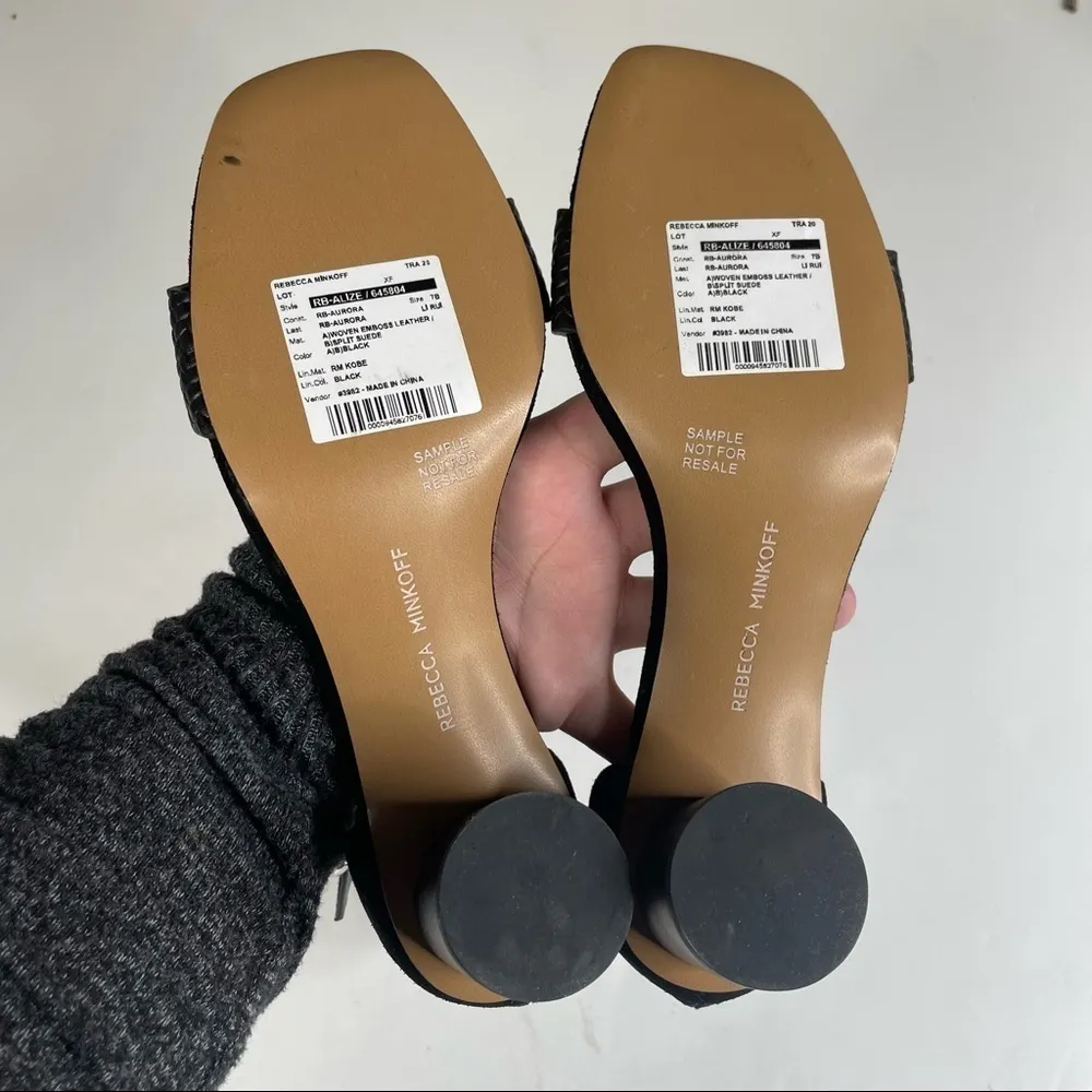 Rebecca Minkoff Black‎ Block Heel Sandals Size 7B - Image 7