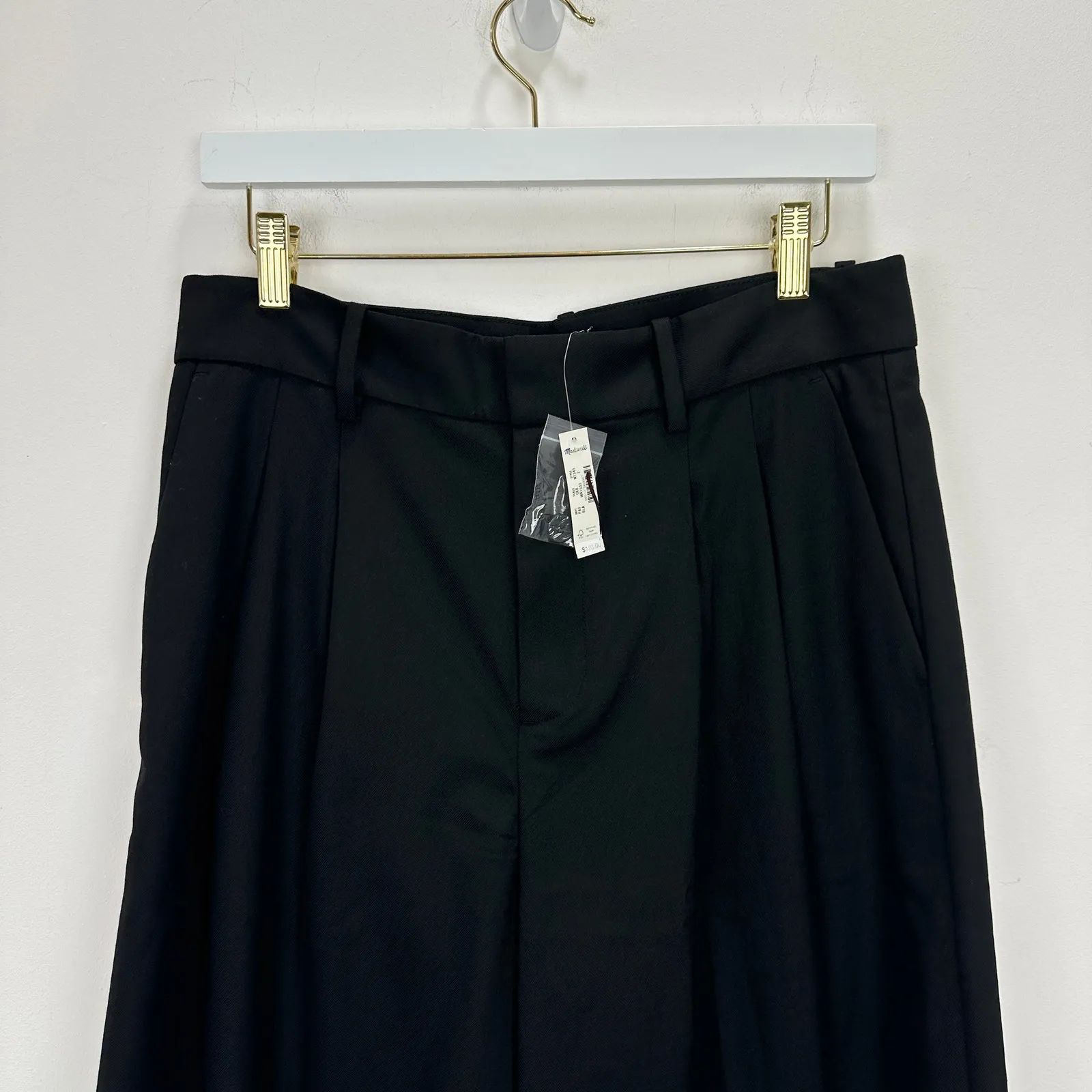 Madewell The Harlow Superwide Leg Trouser Brushed Twill Black High Rise US 2 NWT - Image 10