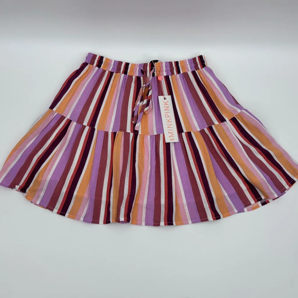 MINKPINK Colorful Striped Mini Skirt - Image 4