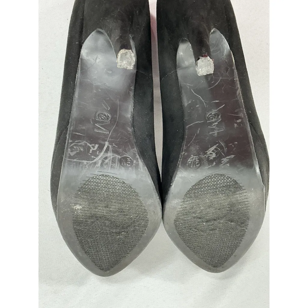 Womans CM Slipon Platform Pumps 9 M Black Stiletto Round Toe - Image 9