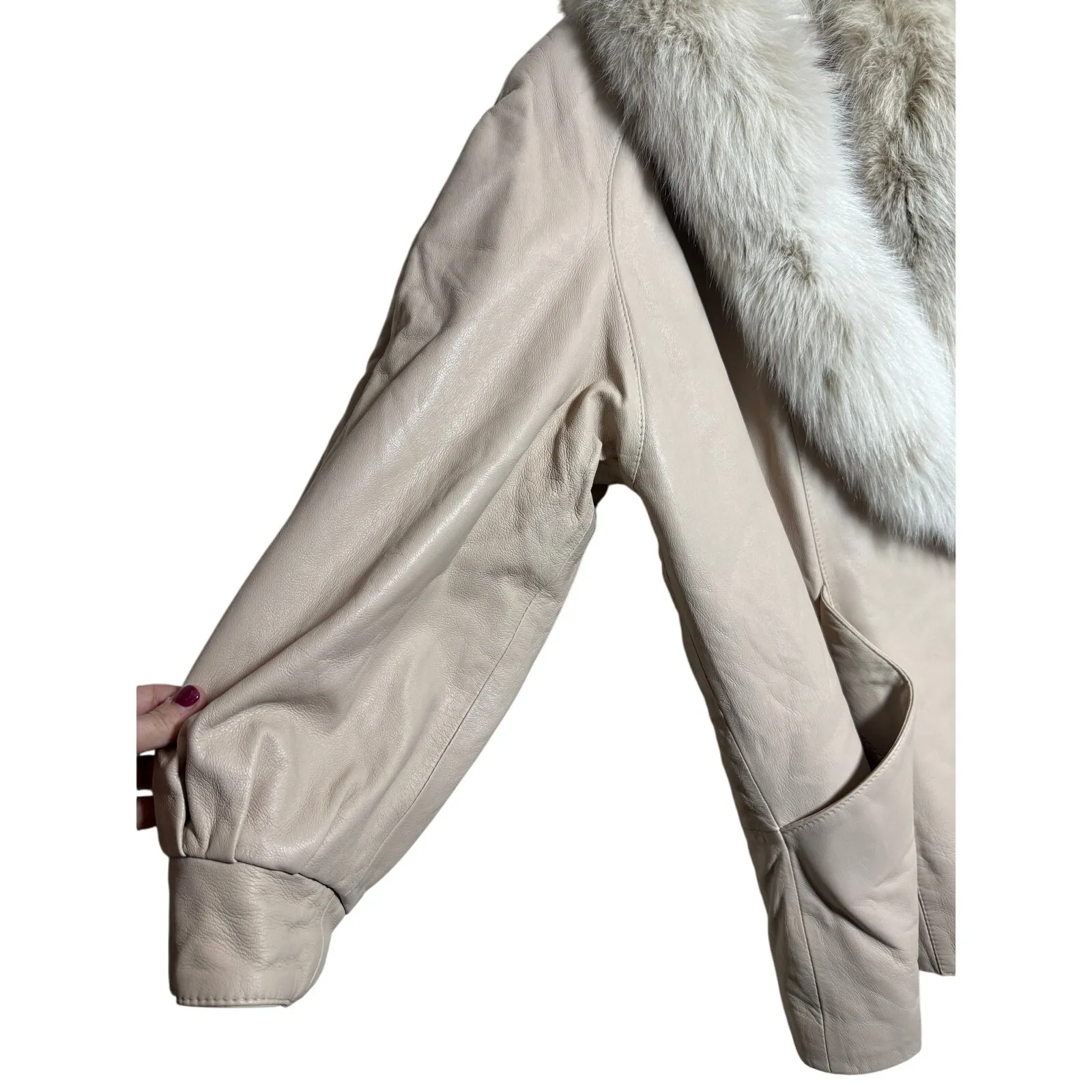 NWT VTG Marvin Richards x Saga Fox Leather Jacket w/Genuine Fox Fur Collar Sz M - Image 15